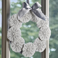 snow crystal paper cast wreath springerle snowflake